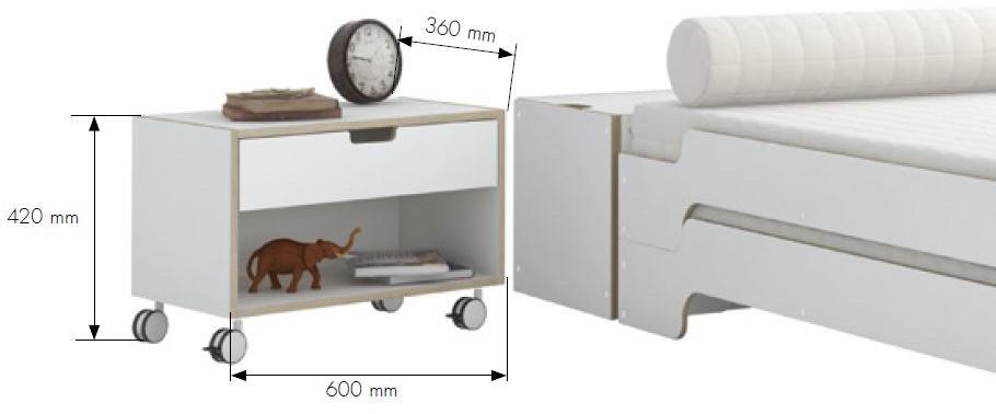 Müller Small Living Лаковая прикроватная тумба с ящиками на колесиках sun-id-1358194 - Вид №3