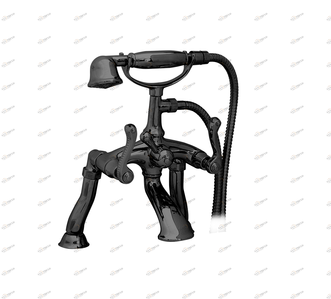 Gentry Home Смеситель для умывальника на три отверстия с выдвижным краном Tiffany Темный никель GH102208