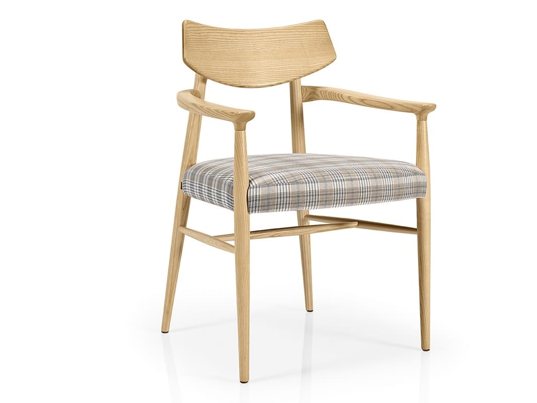 Деревянный мягкий стул с подлокотниками More Contract Bizu ARCH-00021300