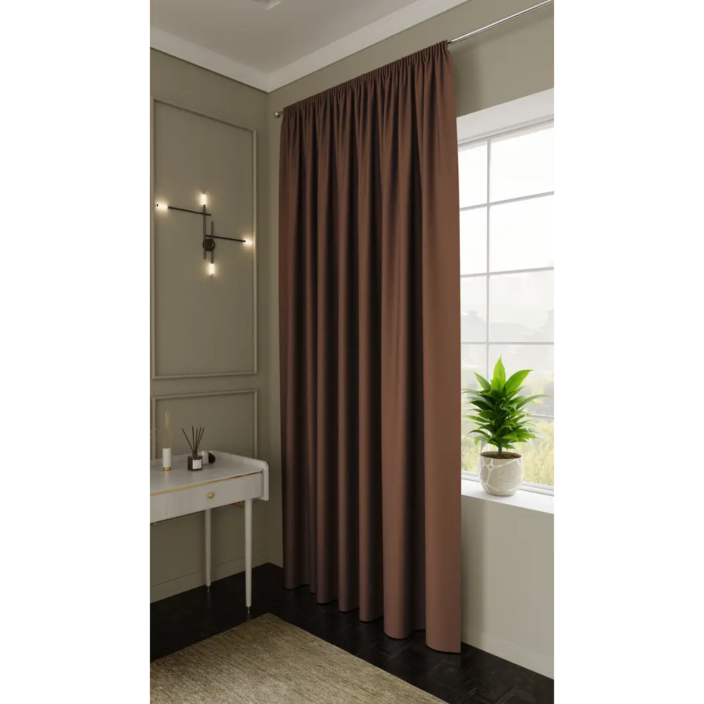 Штора MIAMOZA Palermo с эффектом блэкаут 150x300 см в терракотовом цвете 89432217 STLM-1581985