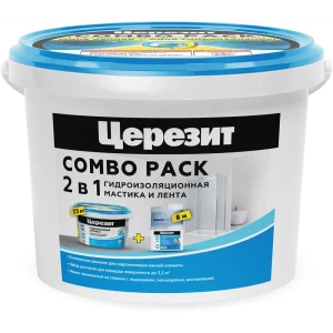 Набор для гидроизоляции Церезит CL 51 Combo - мастика гидроизоляционная CL 51 7.5 кг и водонепроницаемая лента CL 152 8 м