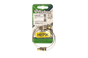 16201925 Хомут из нержавеющей стали W2 40-60 мм 2 шт 030220 Fixbox