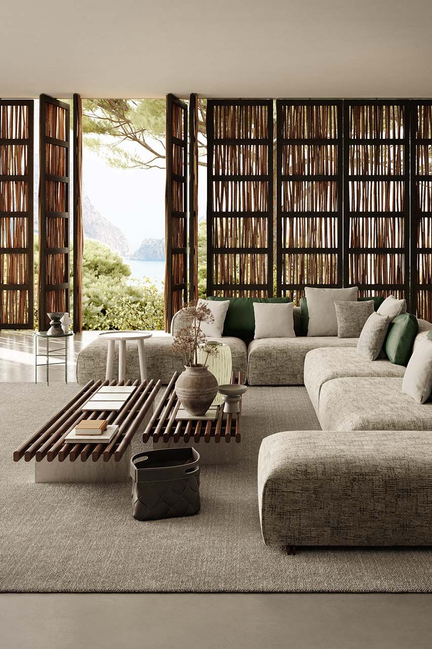 Низкий садовый столик из красного дерева и мрамора Exteta Panarea ARCH-00090767 - Вид №13