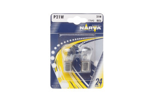 15923304 Автолампа P21W BA15s блистер, 2шт 24V 1 10 176434000 Narva