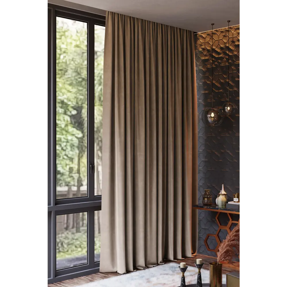 Штора на ленте 140x260 см цвет бежевый GARDEN STLM-2194072 - Вид №4