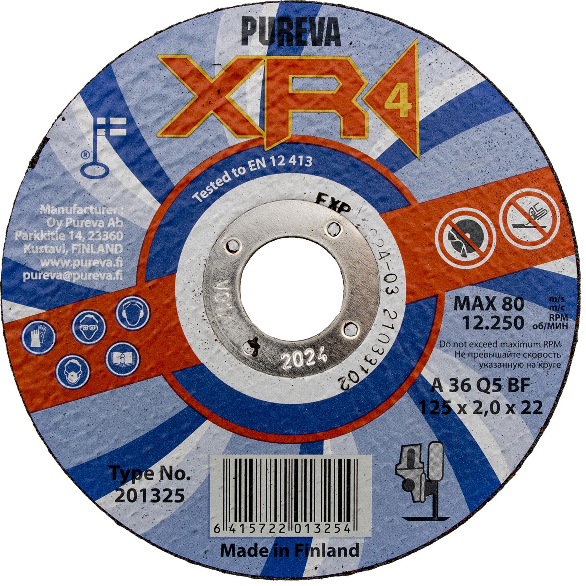 90241498 Диск отрезной по металлу XR4 201325 125х2х22 мм STLM-0146392 PUREVA