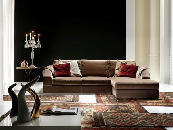 Бархатный диван с полуостровом Former In Italia Денди ARCH-00034944 - Вид №1