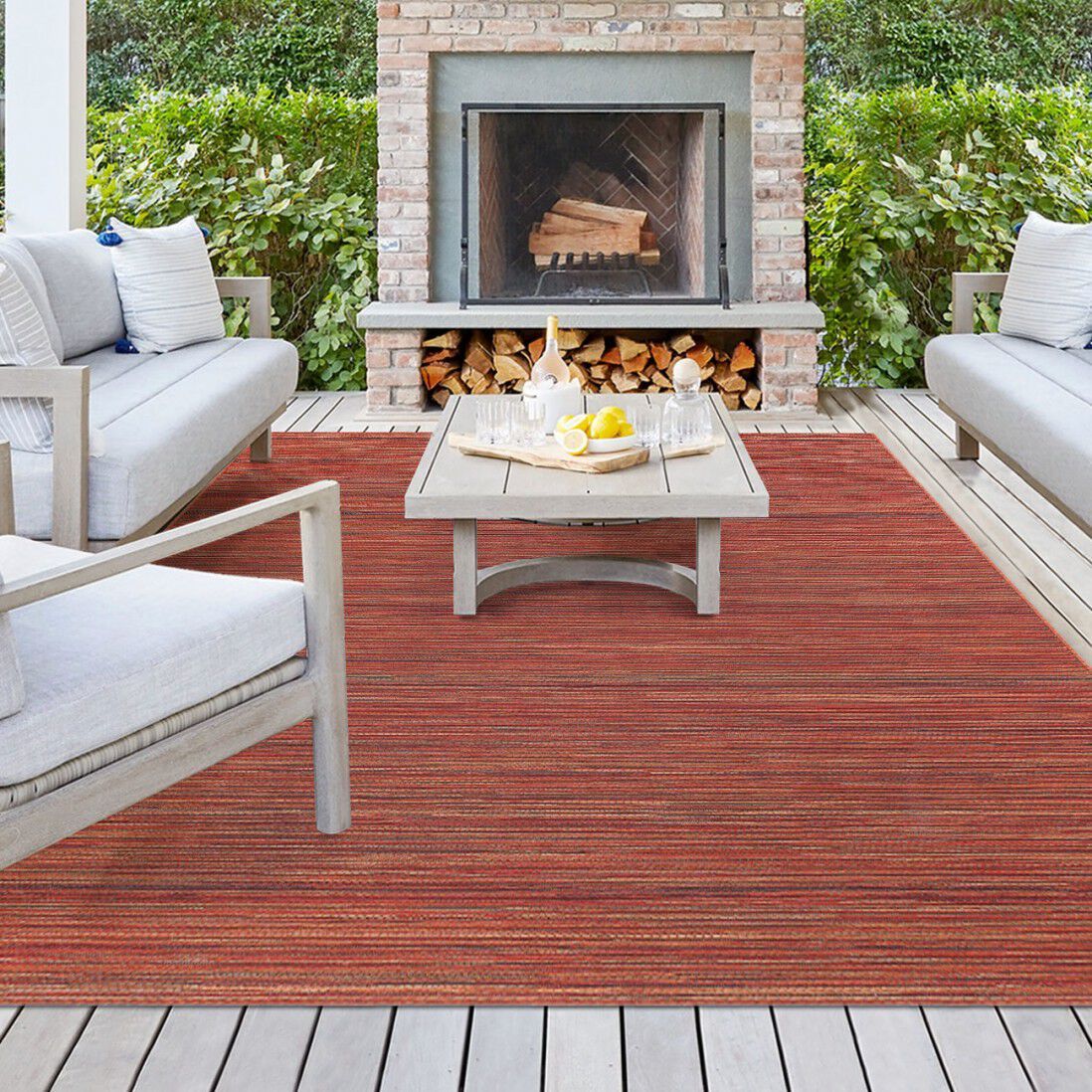 Полосатый напольный прямоугольный ковер Ademi Outdoor ARCH-00074506 - Вид №7
