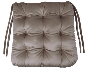 85372791 Подушка для стула Бархат 40x36x6 см цвет бежевый STLM-0062354 LINEN WAY