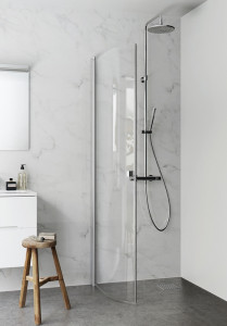 1450322 Igloo Pro Душевая Дверь Изогнутая Прозрачное Стекло 90 Hafa Прозрачный