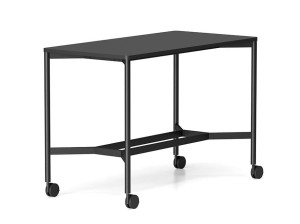 Стальной и деревянный прямоугольный высокий стол для совещаний с колесами