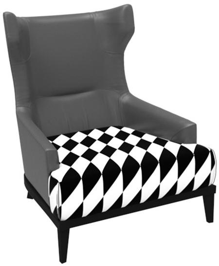 MOMENTI Кресло с обивкой из ткани с подлокотниками The black attitude Pn-302 - Вид №6