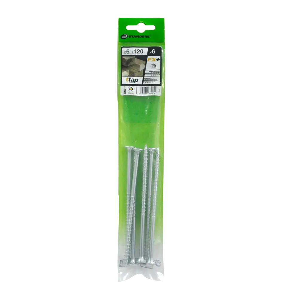 Саморезы для деревянного домостроения STANDERS T-TAP оцинкованные 6x120, 6 штук 82184777 STLM-2209293  - Вид №2