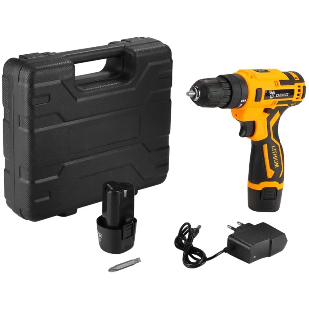 Дрель-шуруповерт аккумуляторная Deko Banger 12V SET 3, 12 В Li-ion 2x1.5 Ач STLM-2127285 - Вид №2