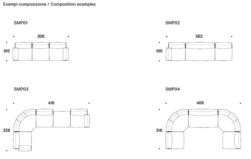 Секционный диван из ткани Saba Italia SIMPOSIO ARCH-00135254 - Вид №22