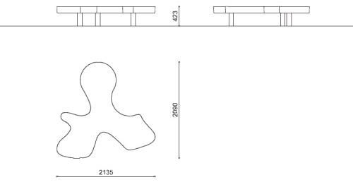 Metalco Модульная скамья из реконструированного камня sun-id-1455513 - Вид №2