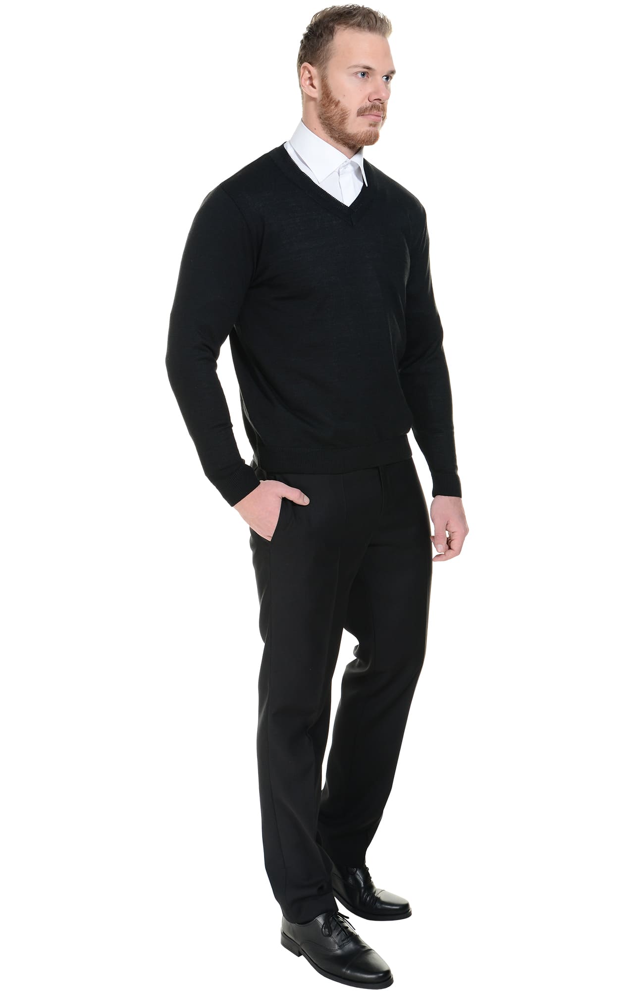 62563 Джемпер мужской черный  Одежда для охранных структур  размер 44-46 Спецодежда  - Вид №5