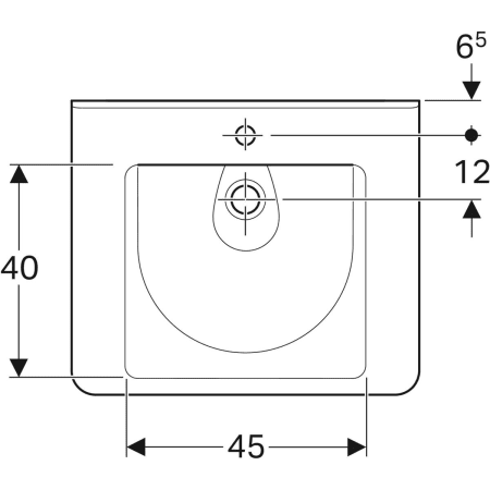 128576000 Раковина Geberit Renova Comfort Square, безбарьерная Geberit  - Вид №25