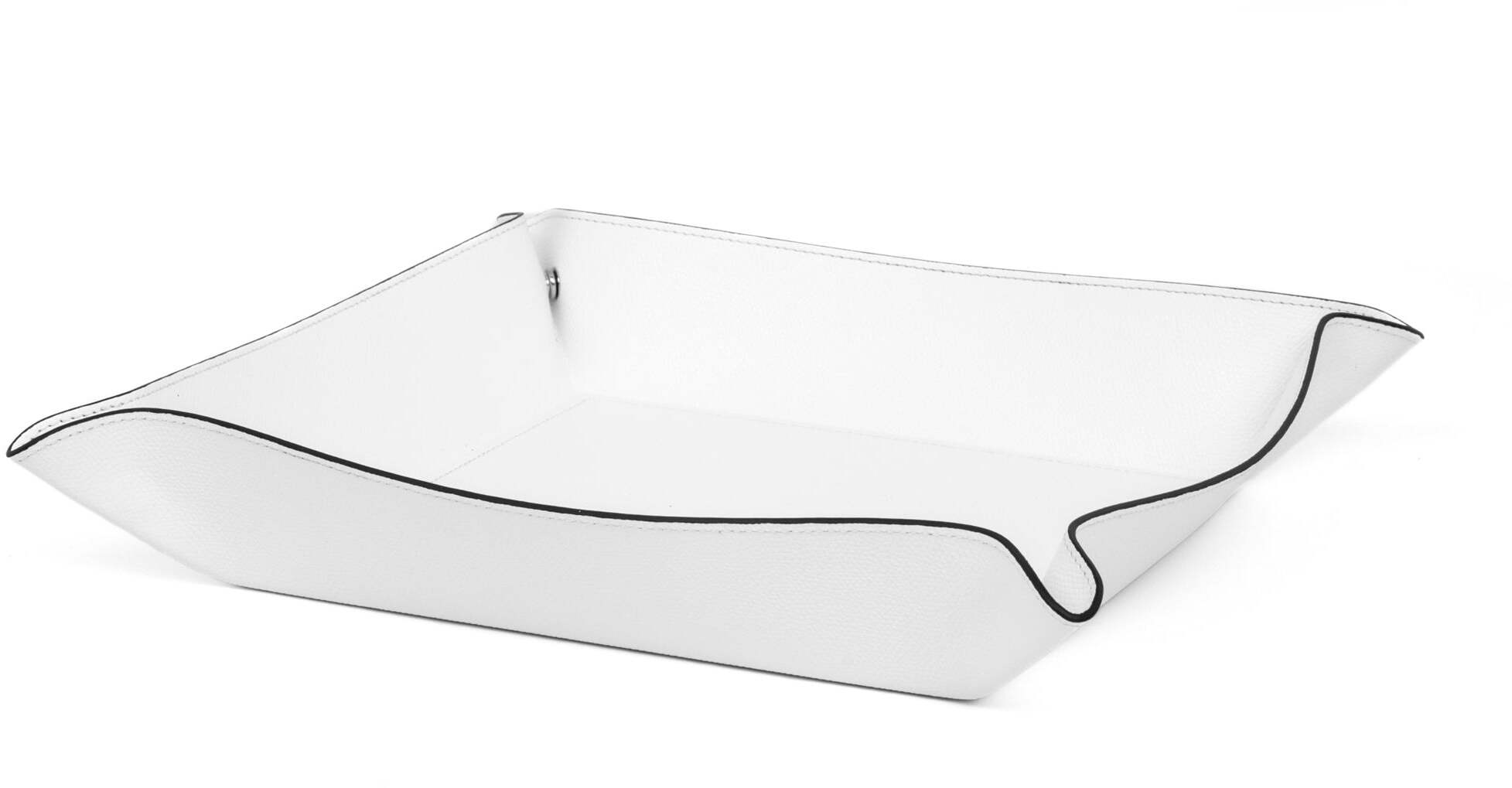 Квадратный поднос для мелочей - 22X22 см / зернистая кожа_серо-коричневый