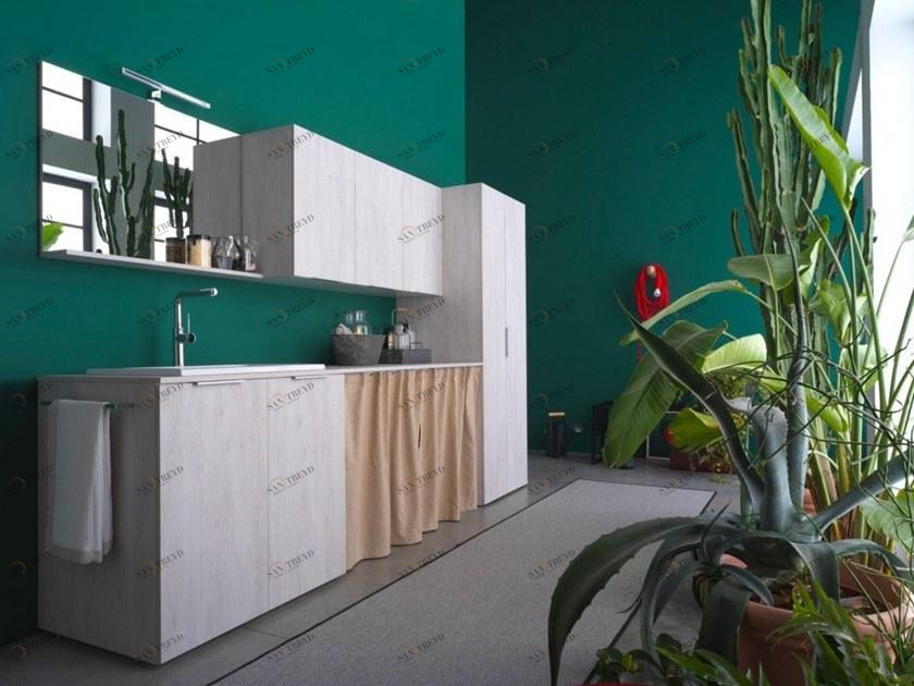 Ideagroup Шкаф для стирки из меламина с раковиной для стиральной машины Kandy sun-id-1362200