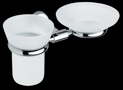 TE144 Мыльница и стакан из матового стекла с держателем, подвесной комплект bagno&associati TECNO