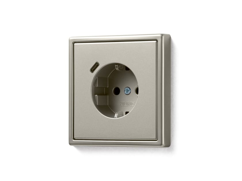 Двойная электрическая розетка schuko из нержавеющей стали с USB JUNG LS 990 ARCH-00114774