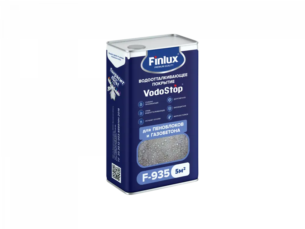 91209270 Водоотталкивающее покрытие Finlux F-935 VodoStop для газобетон а и пеноблоков 5м² STLM-1019226