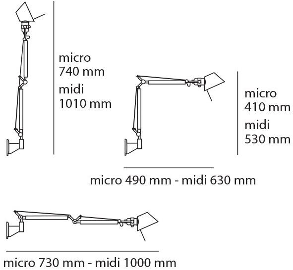 Artemide Настенный светильник с прямым регулируемым светом Tolomeo A010300 - Вид №7