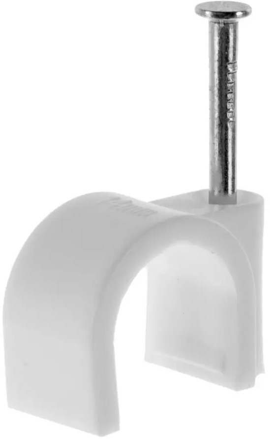 ЭКОПЛАСТ Скоба круглая для кабеля с гвоздем 50 шт 18176557