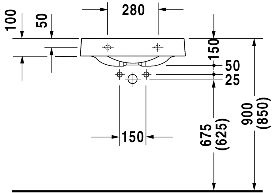 0449580008 Подвесная раковина настенная овальная Duravit Architec - Вид №2