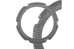 15970676 Оплетка Sponge ribby 6 подушечек, M, серая, экокожа S01102222 SKYWAY