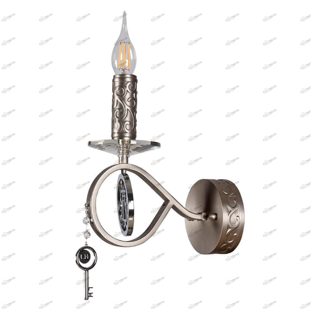 Бра металлическое хром "Орабель" 2036/1W-SNCR-CL LUMIEN HALL СВЕЧА 00-3929832 Серебро 