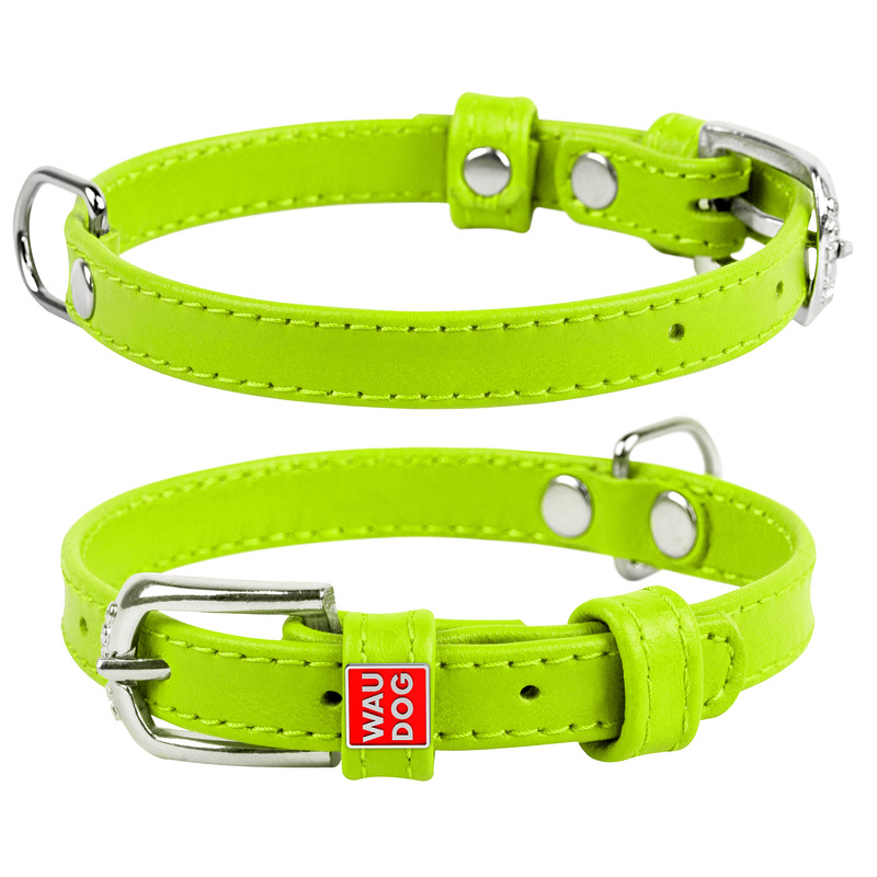 ПР0053775 Ошейник для собак Waudog Glamour без украшений (ширина 20мм, длина 30-39см) зелёный COLLAR  - Вид №1