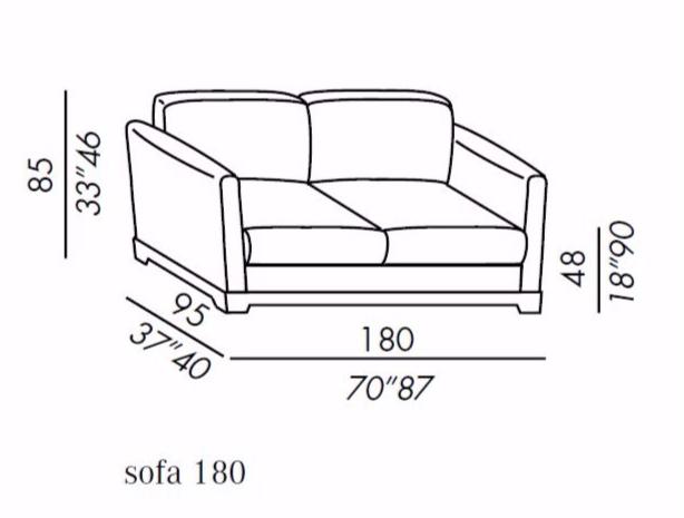 Meridiani 3-х местный кожаный диван Allen sun-id-1357581 - Вид №1