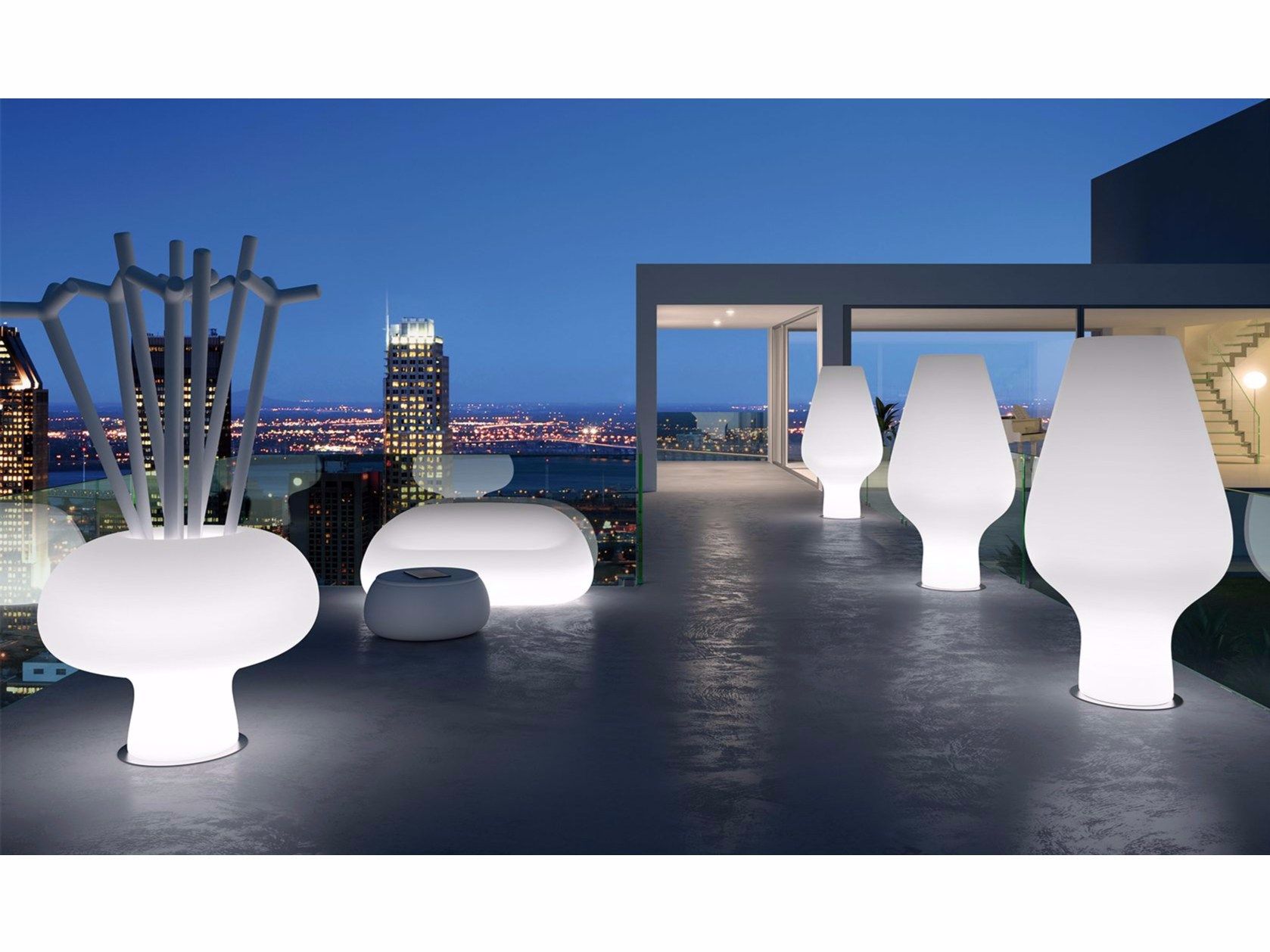 Полипропиленовый светящийся садовый диван PLUST Gumball ARCH-00010378 - Вид №2