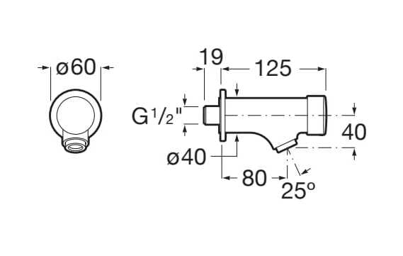 Настенный смеситель для раковины с таймером Roca Fluent ARCH-00072140 - Вид №2