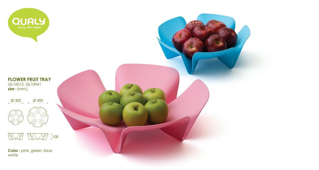 Ваза для фруктов голубая Flower QUALY - 00-3869544 Голубой  - Вид №4