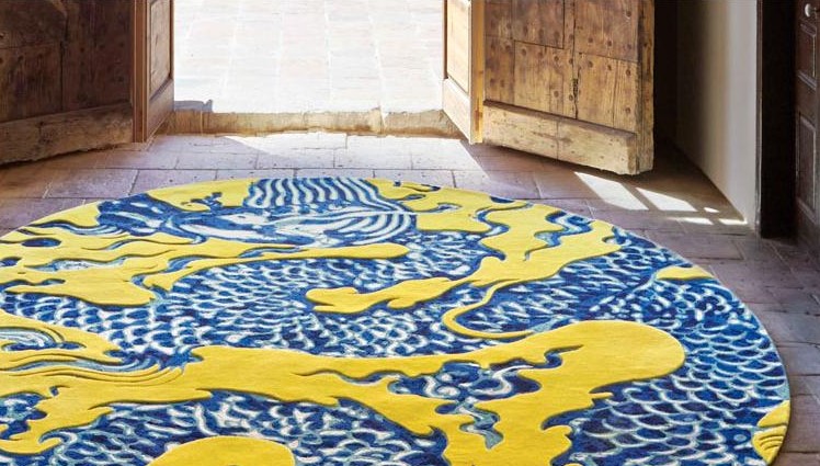 004012 Ковер круглый Yellow GAN Blue China  - Вид №2