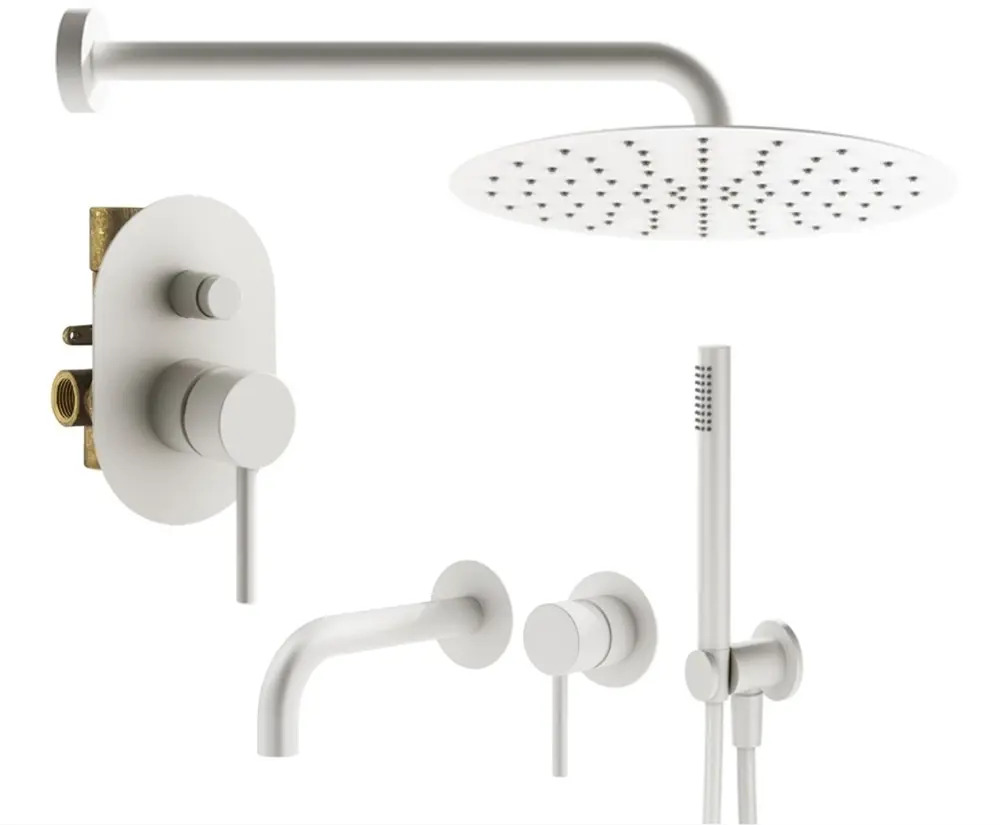 91719902 Комплект смесителей для душа Plumberia Selection KITXO15BO210, Белый матовый STLM-0992713