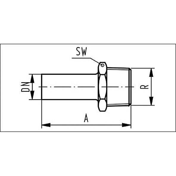 69280G2234 SANHA 9280G пресс-фит. нерж.сталь, резьб.соед. НПр-НР 22ax3/4 мм  - Вид №1