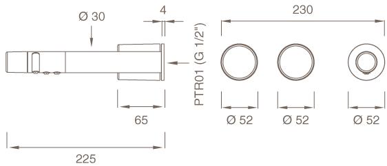 Ceadesign Настенный смеситель со встроенным переключателем Up & down Udt 05 - Вид №3
