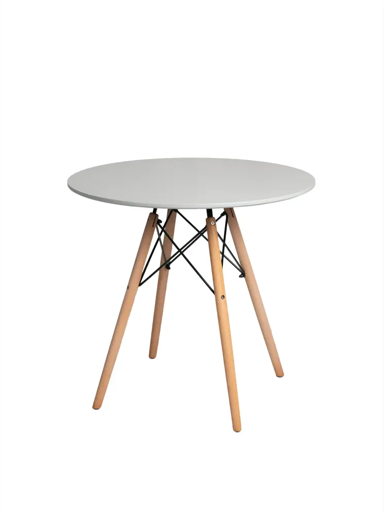 91056185 Кухонный стол круглый Fourant AN110/01Gray 80x80x75 см ЛДСП цвет светло-серый STLM-0460731