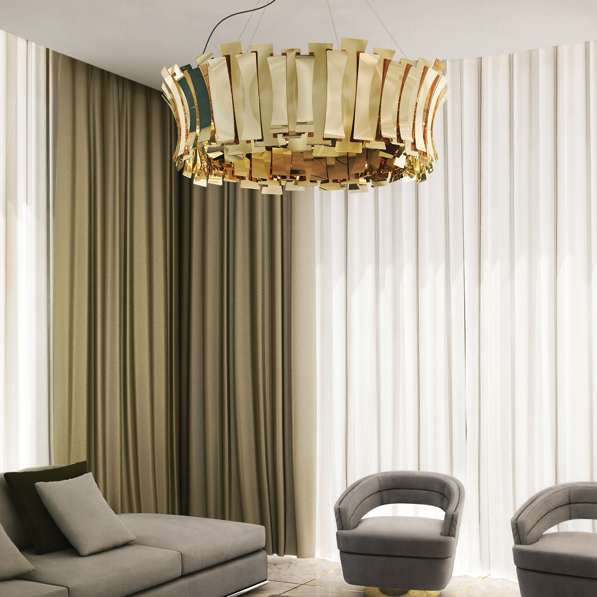 Подвесные лампы Etta Round Suspension Covethouse DELIGHTFULL  - Вид №1