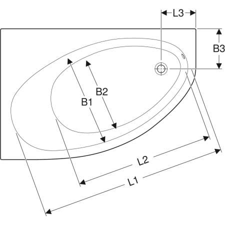 657340000 Асимметричная ванна Geberit Renova Geberit  - Вид №2