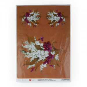 01225 Декупажная карта 21 x 29.7 см СК "Фиалки и ландыши" Чип-Арт