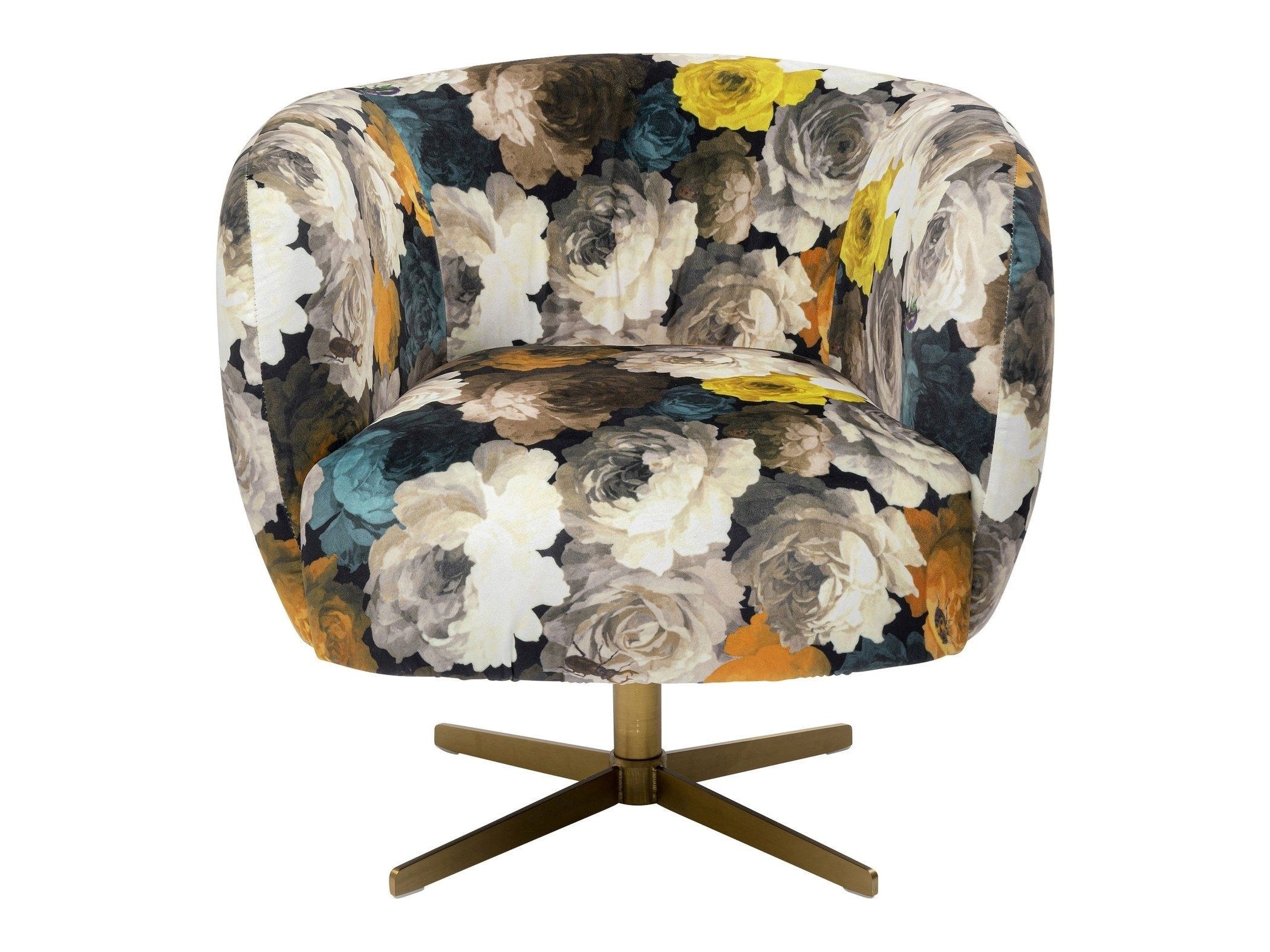 Тканевое вращающееся кресло с подлокотниками KARE Design Пион ARCH-00081227 - Вид №1