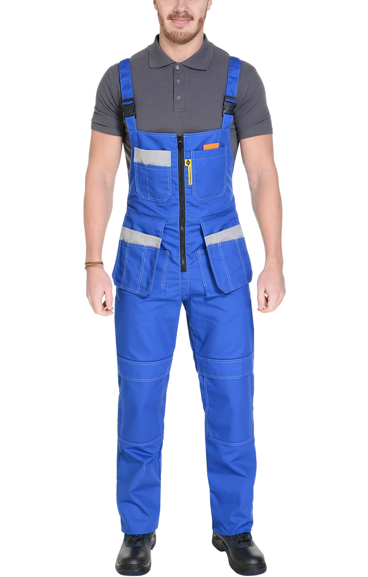 69443 Полукомбинезон "Профессионал-2" василек светло-серый  Летняя спецодежда  размер 48-50/182-188  - Вид №7