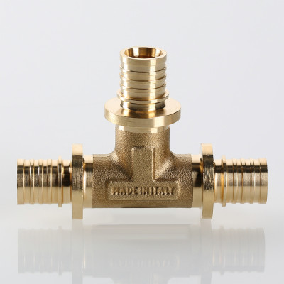 VTm.431.BG.251620 Фитинг аксиальный универсальный – тройник надвижной Valtec 25 (3,5) мм х 16 (2,2) мм х 20 (2,8) мм  - Вид №4