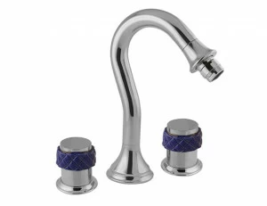 065521.A00.50 Биде с тремя отверстиями и синим фарфором Яркий хром