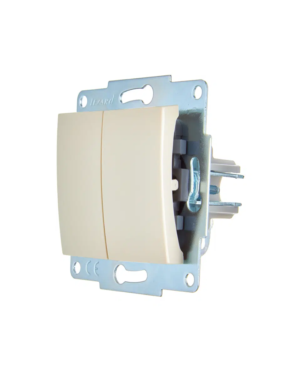 ASTI Выключатель двойной крем механизм LEZARD 7081-0388-101 - Вид №3